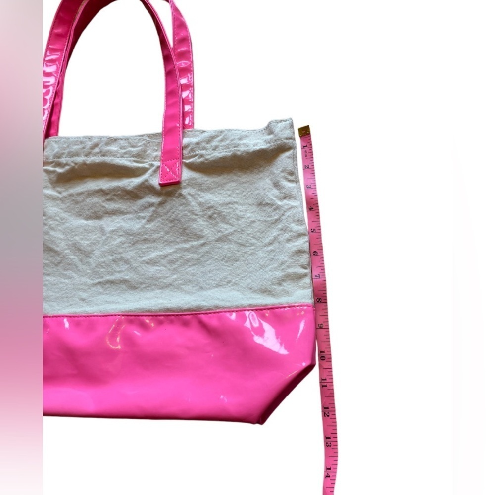 Victoria Secret canvas and vinyl pink over shoulder causal bag - Picture 4 of 7